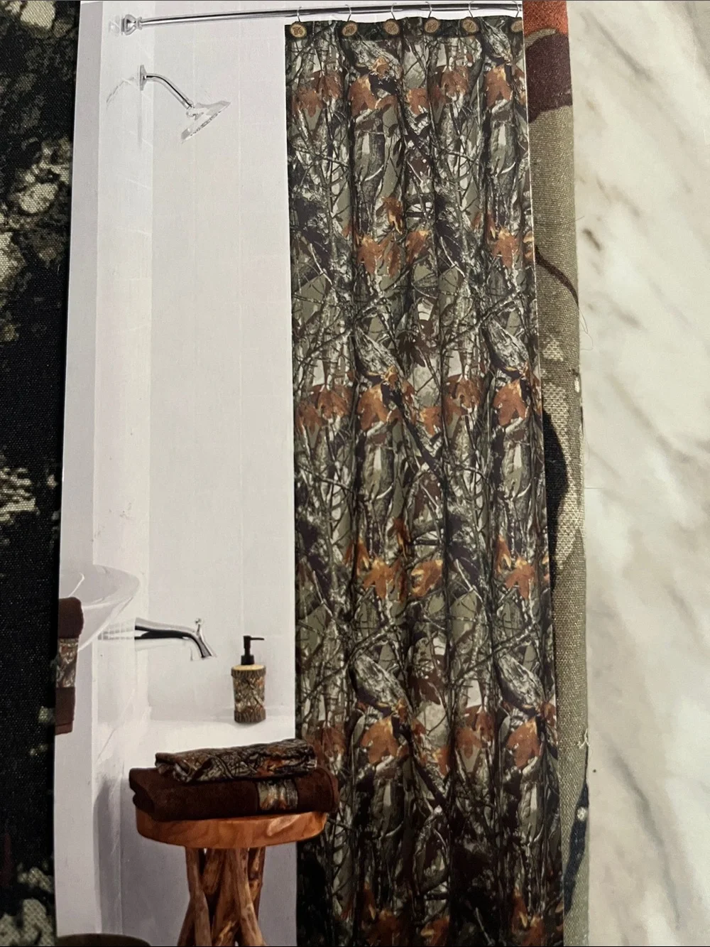 Fabric Camo Shower Curtain Ozark Trail  70 x 72